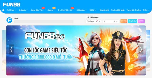 Đăng nhập vào tài khoản Fun88 để bắt đầu giao dịch