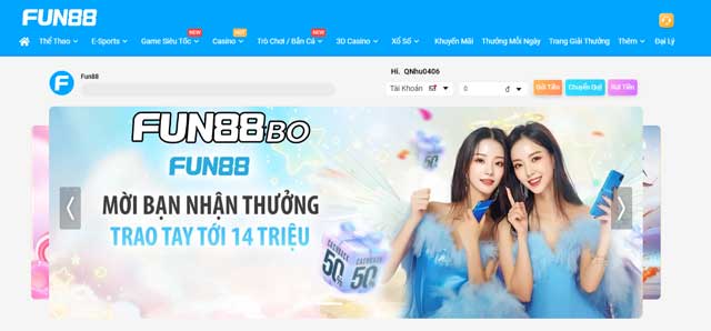 Truy cập website chính thức và đăng nhập Fun88