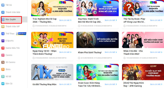 Các khuyến mãi Fun88 độc quyền chỉ có tại nhà cái