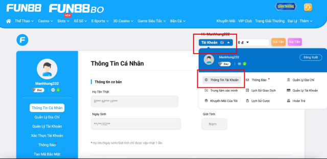 Đăng ký Fun88 và cách xác thực thông tin cá nhân