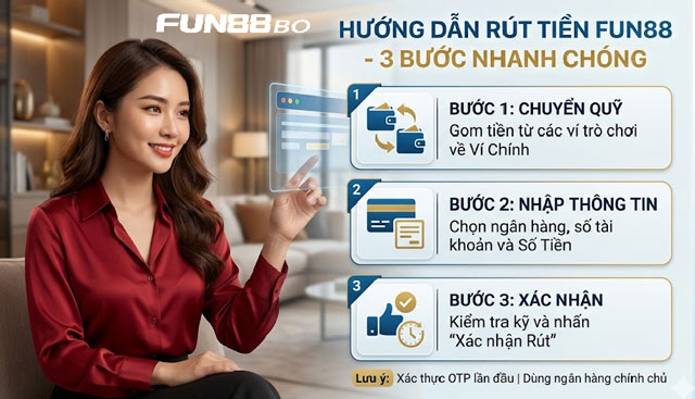 Hướng dẫn rút tiền Fun88