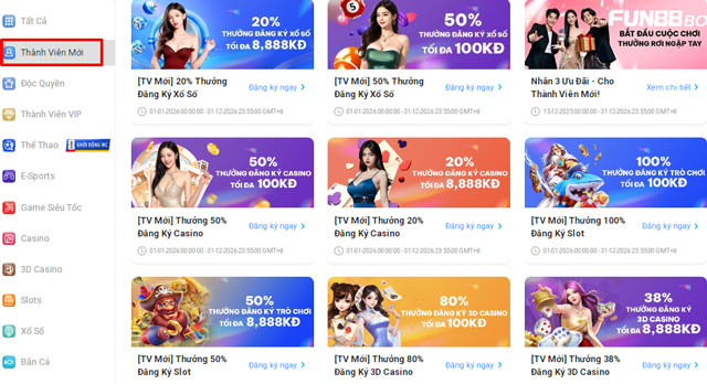 Khuyến mãi Fun88 cho thành viên mới với các nhiệm vụ 1, 2, 3