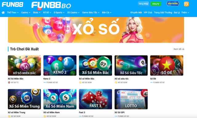 Xổ số Fun88 cho bạn tham gia nhiều loại xổ số thú vị